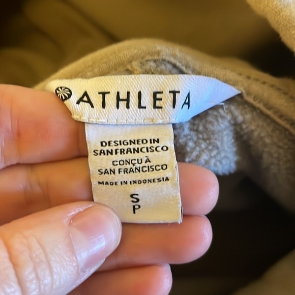 Athleta Retroplush Hoodie Sweatshirt Tan Beige Size Small - Picture 9 of 12